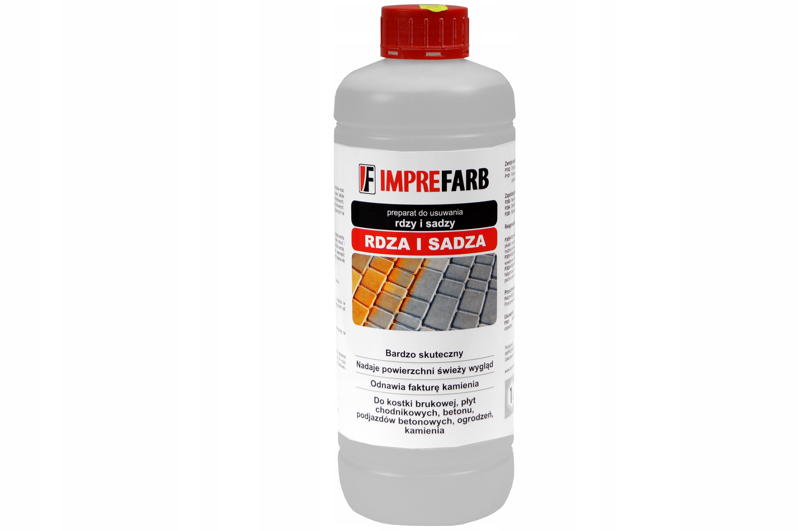 Środek do usuwania rdzy z kostki brukowej 1L RDZA Postać płyn