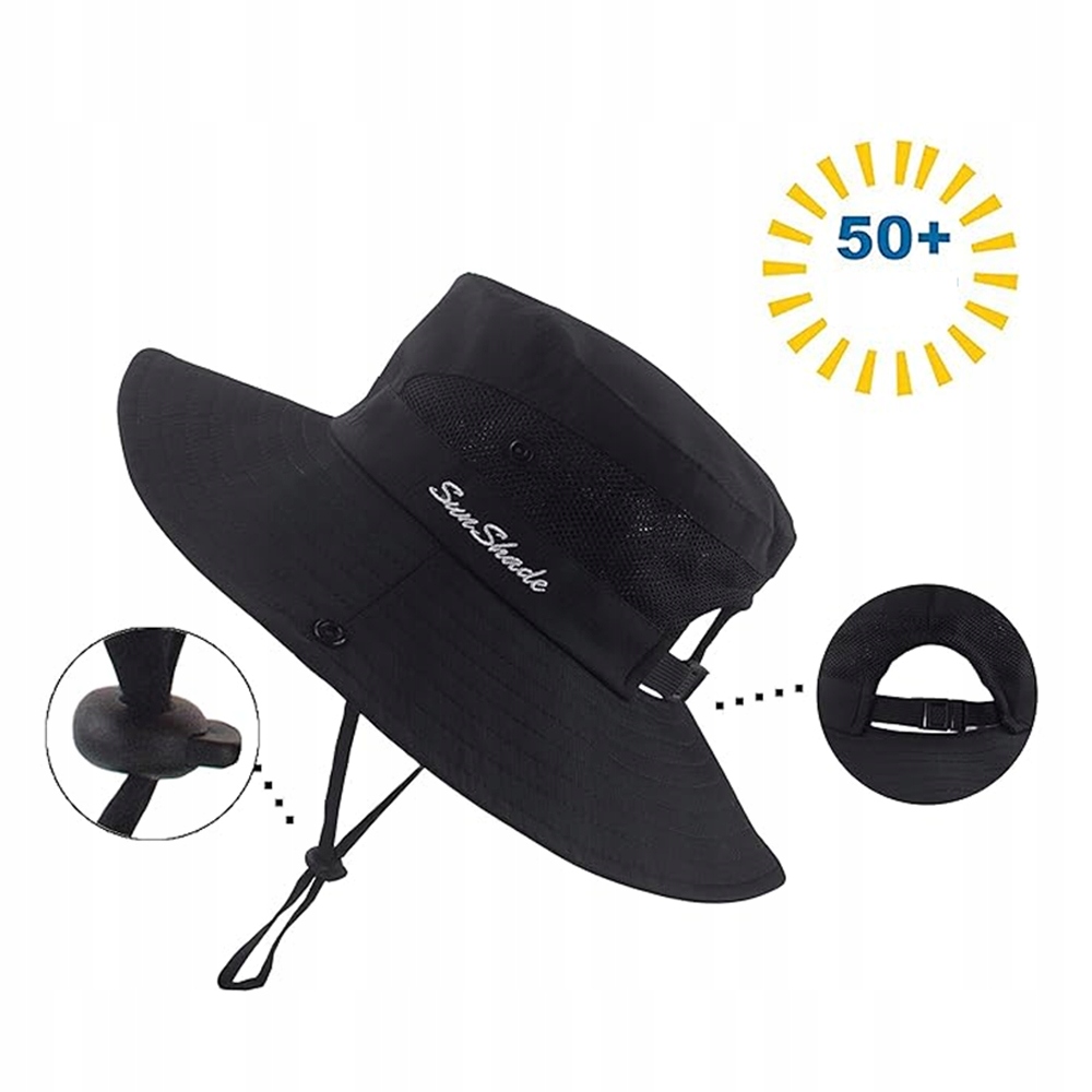 KAPELUSZ CZAPKA PRZECIWSŁONECZNA OSŁONA UV HAT BAWEŁNIANY REGULACJĄ CZARNY EAN (GTIN) 886545156507