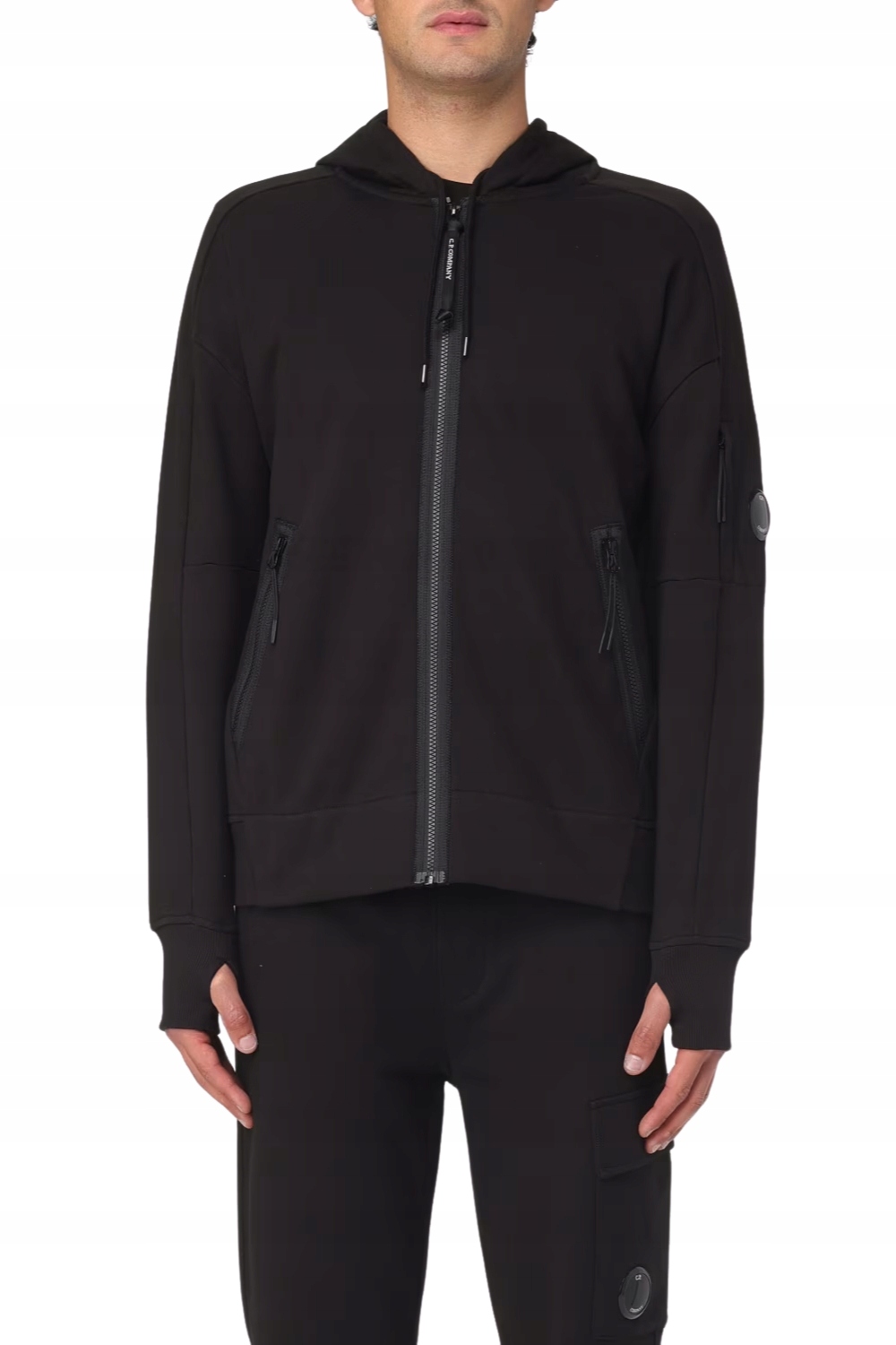 C.p. Company Černá pánská mikina Hooded Open XL