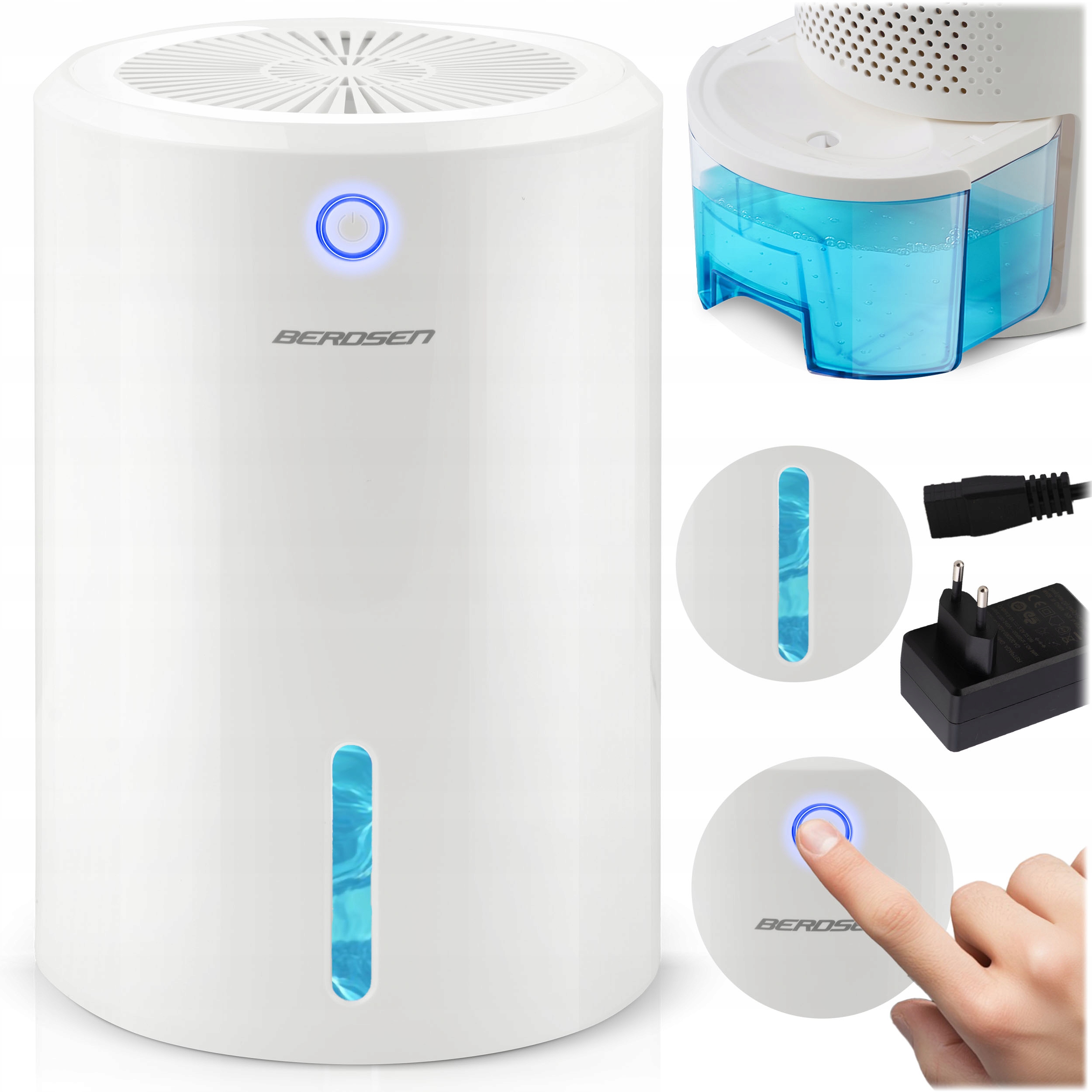 Osuszacz Powietrza Pochłaniacz Wilgoci Cichy 34dB Led Berdsen