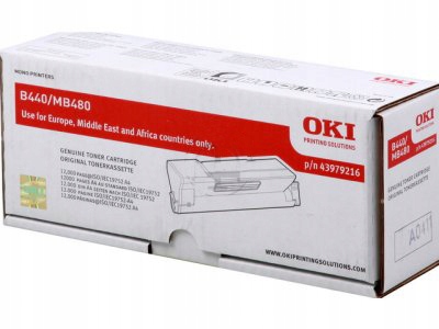 TonerOKI B440 43979216 12 tisíc K Originál B440DN MB480 černý