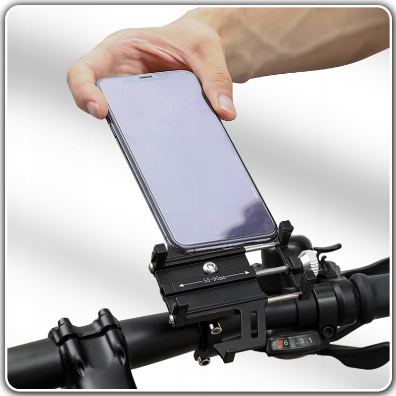 UCHWYT ROWEROWY NA TELEFON MONTOWANY NA KIEROWNICĘ ROWERU ALUMINIOWY Marka MatMay