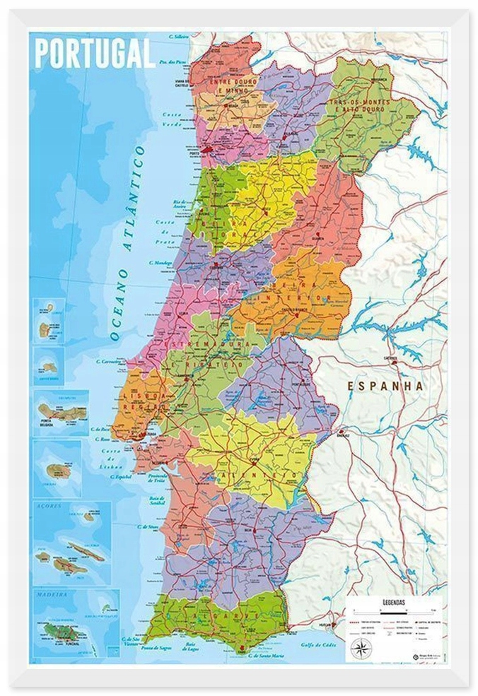 Mapa Portugalii plakat na ścianę 61x91,5 cm Kod producenta GPE4799