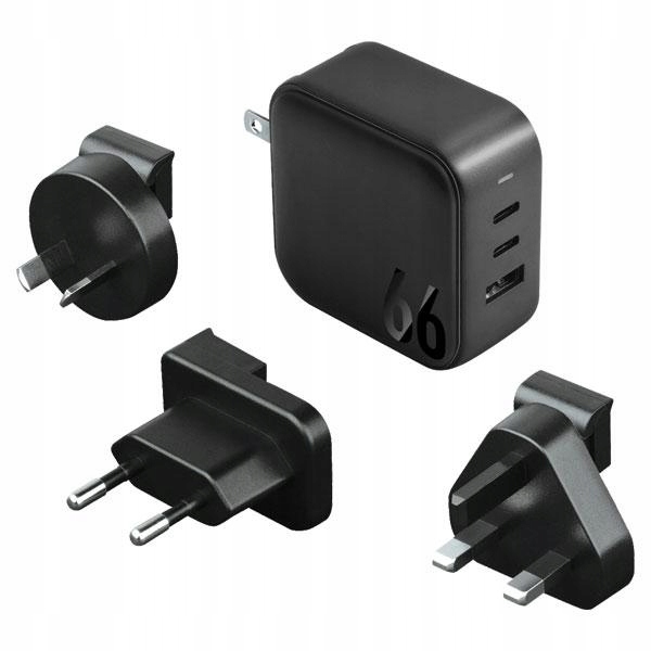 Energea nabíjacia sieť 1xUSB+2xUSB-C Pd-pps-qc 3.0 66W 2C1A čierna/čierna Us+eu