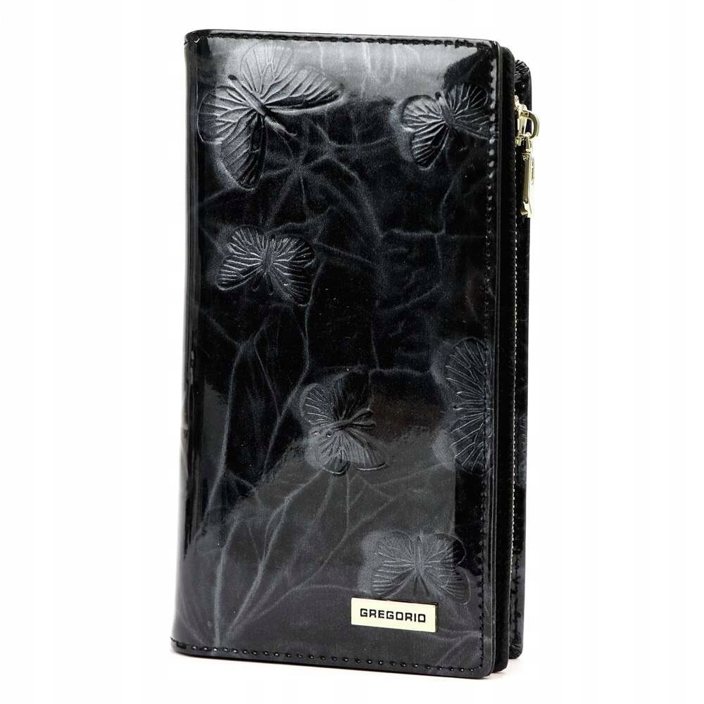 Dámská kožená peněženka Gregorio černá s Rfid zlatými detaily BTS124