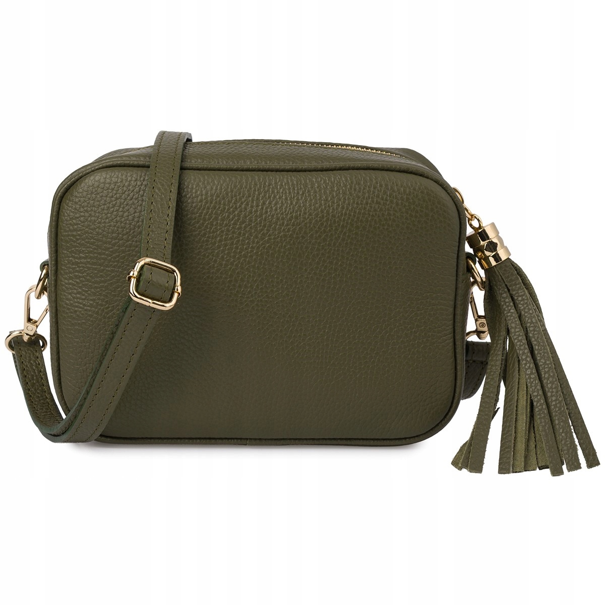 Dámská kožená kabelka přes rameno se střapcem, italská kůže na rameni