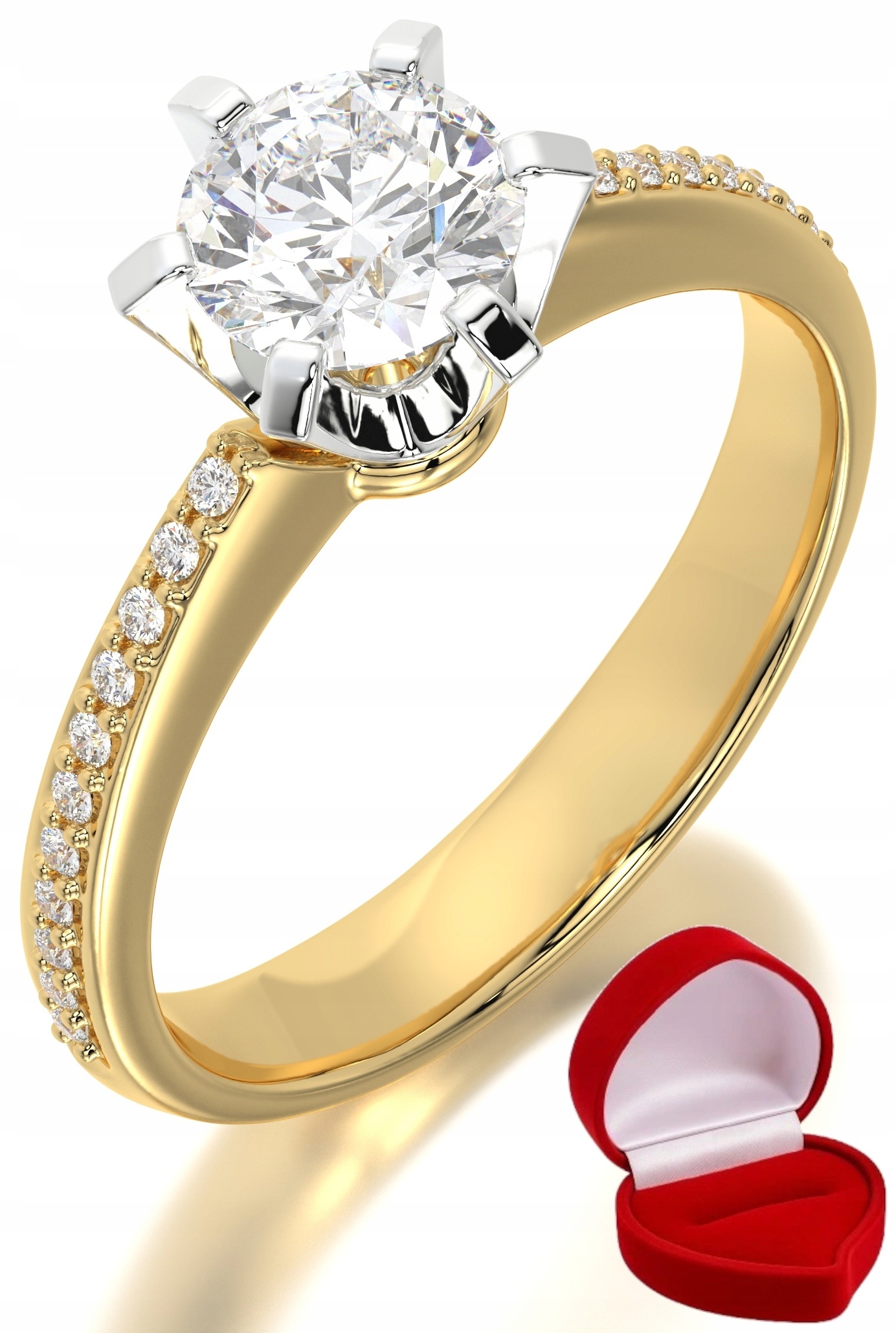 Zlatý Prstýnek 585 14k Diamant Lab Brylant 0,70 ct R18