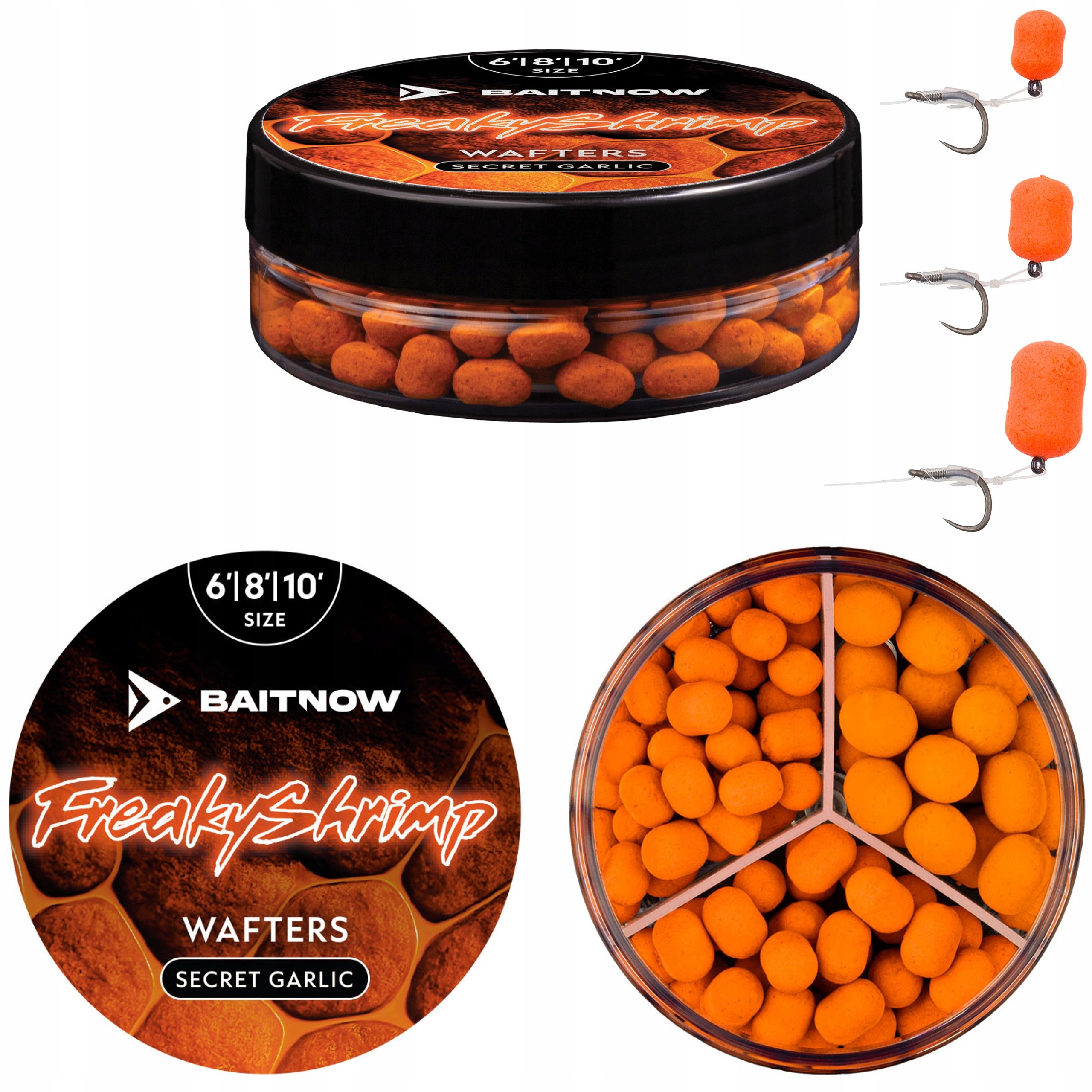 Przynęty wędkarskie wafters method feeder Freaky Shrimp Baitnow 6 8/10 mm