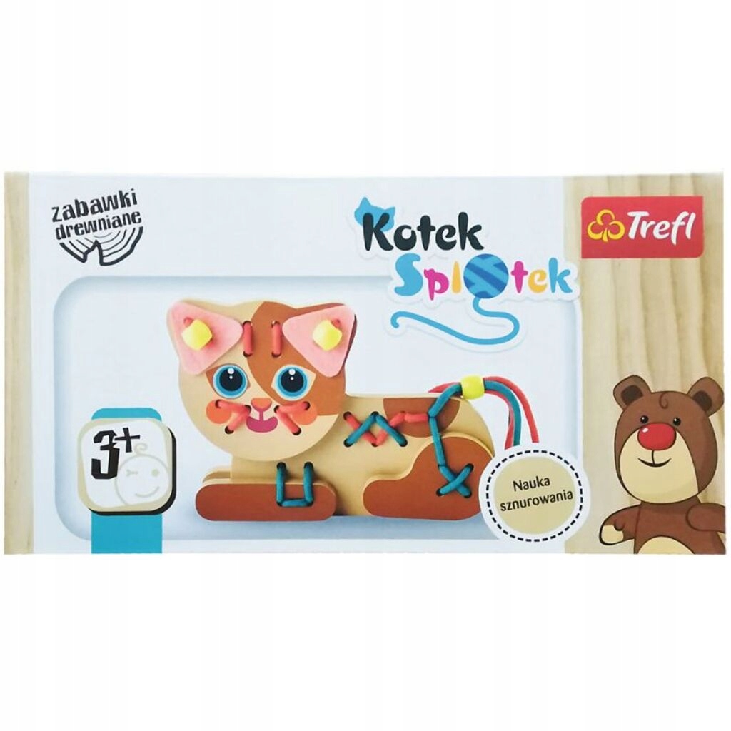 

Zabawka drewniana Kotek Splotek Nauka Sznurowania