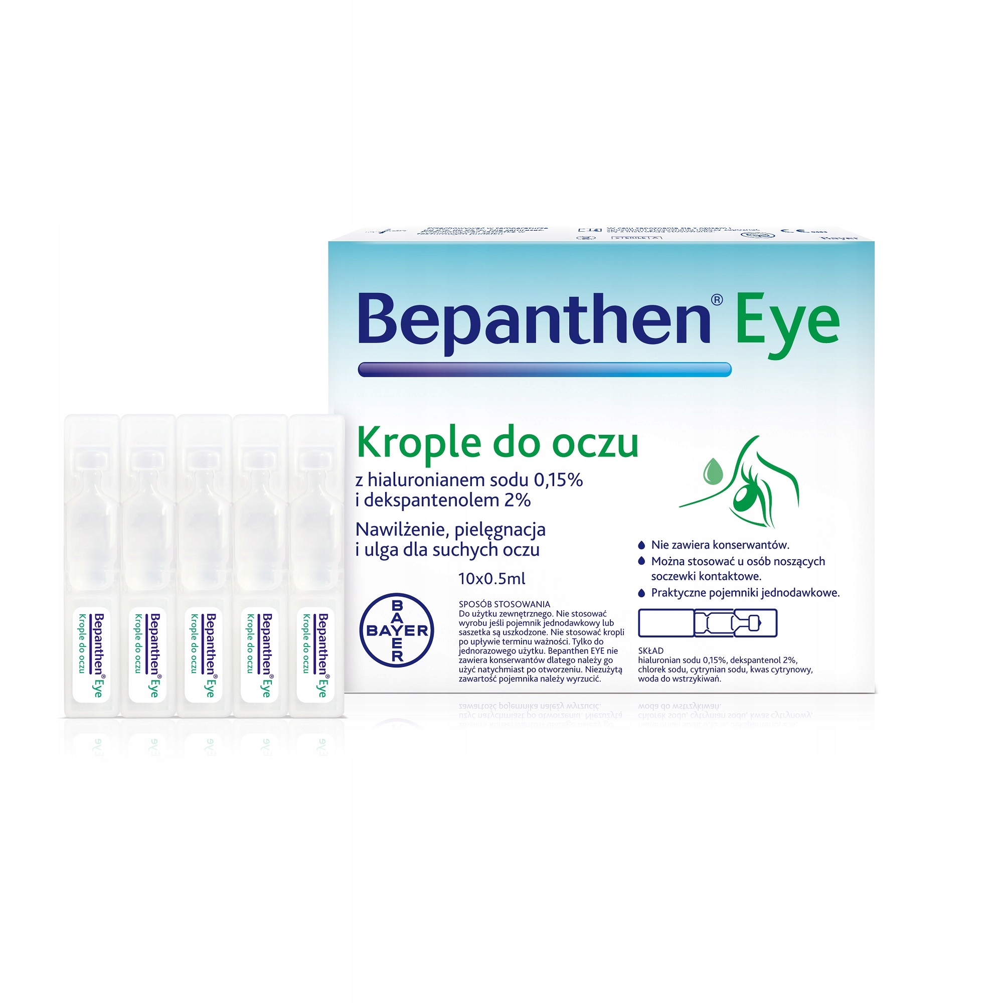 

Bepanthen Eye ochronne krople do oczu 10 x 0,5 ml