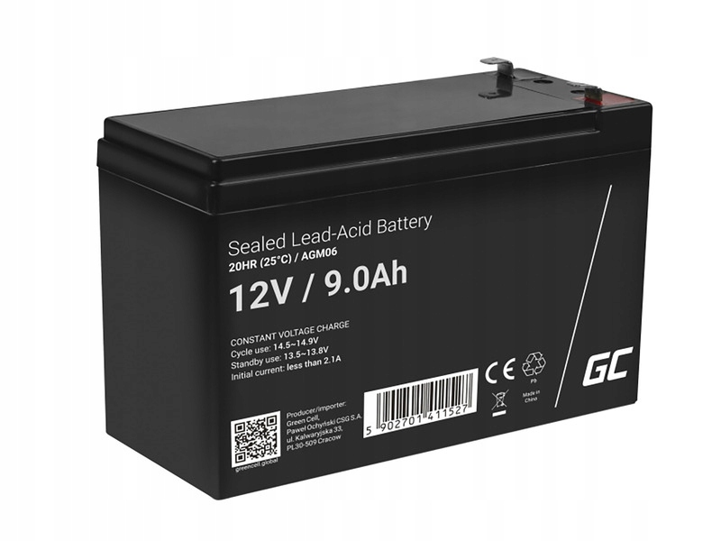 

Akumulator Green Cell AGM06 9Ah 12V