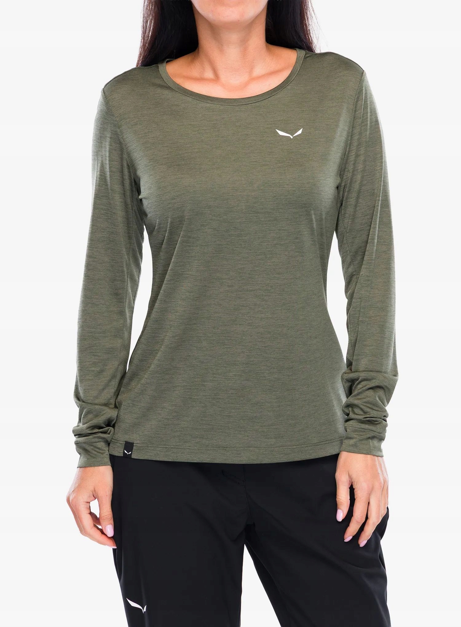 Mikina Salewa Puez Melange Dry L/s Tee faded green melange 40 (L)