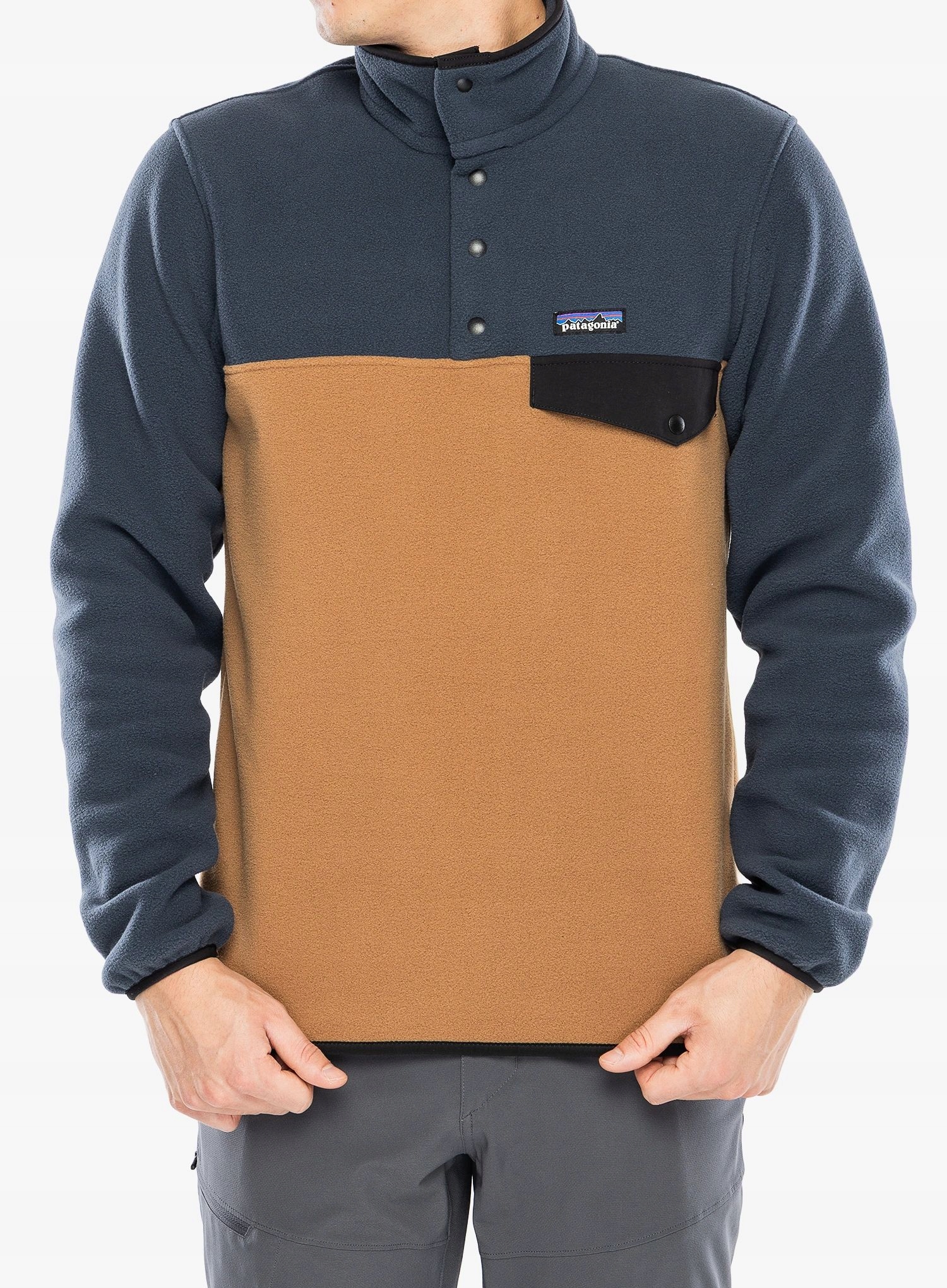 Bluza bez kaptura Patagonia Lightweight Synch Snap-T Pullover deer brown