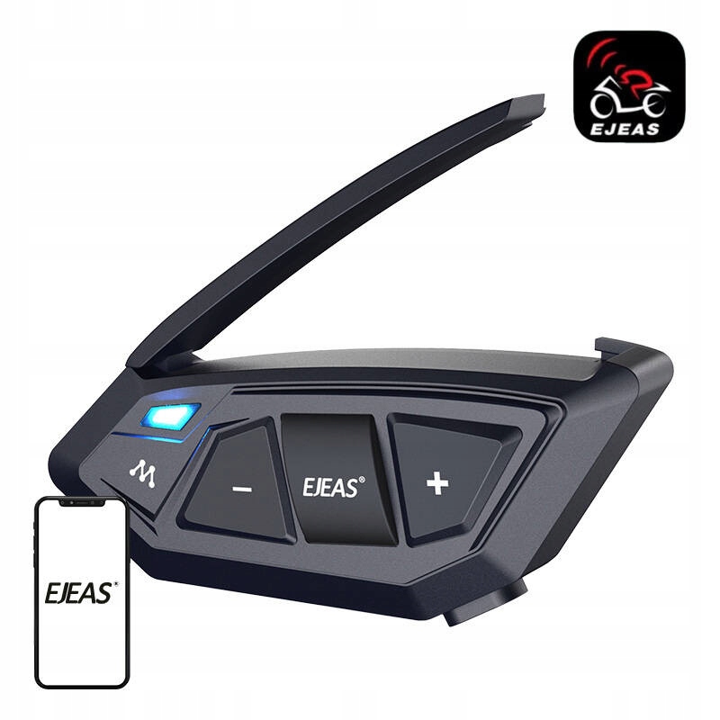 Ejeas MS20 Motocyklový Interkom na Helmu Mesh Bluetooth 5.1 IP67 20 Osob