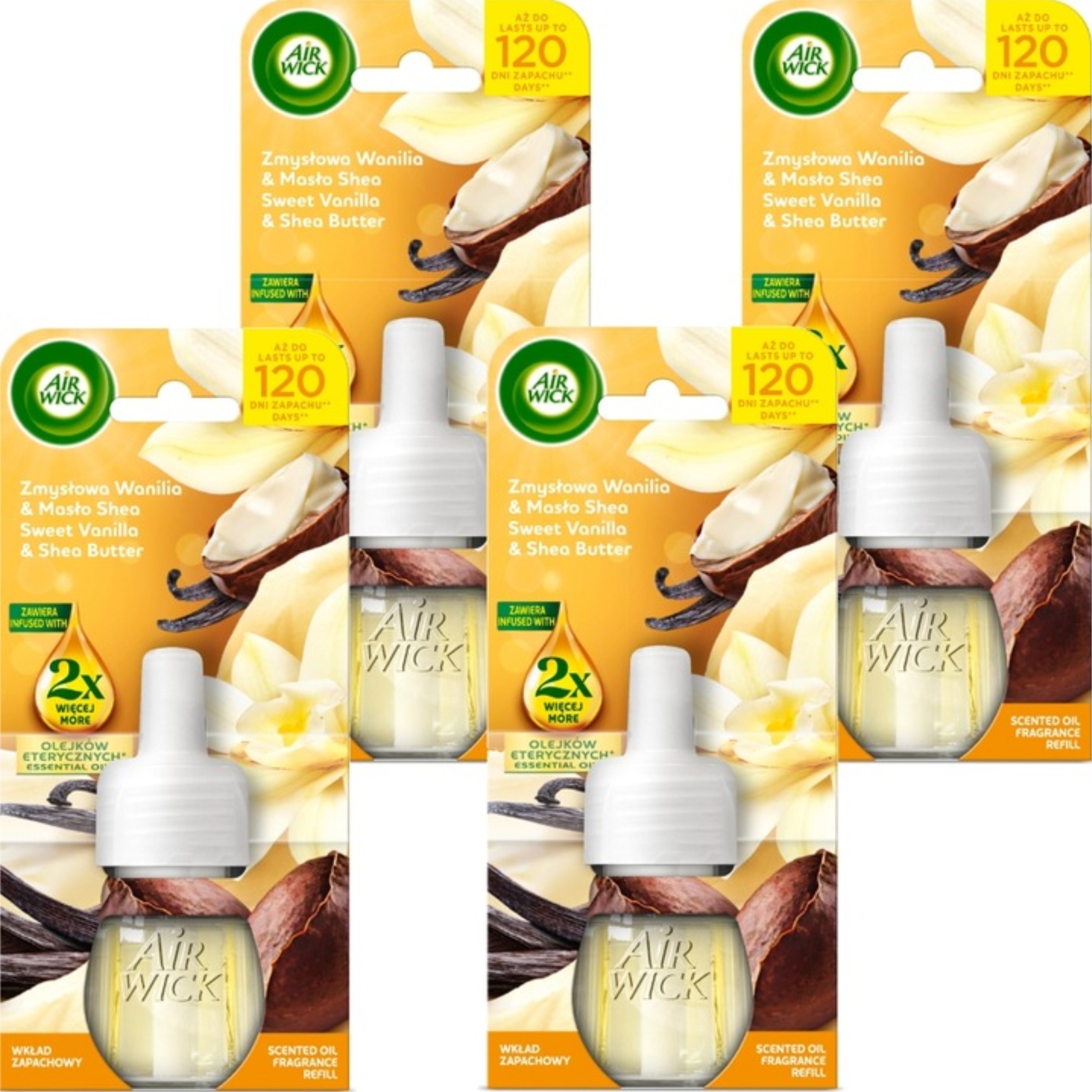 Levně Air Wick Náhradní náplň Vůně Smyslná Vanilka & Bambucké máslo 19 ml x4