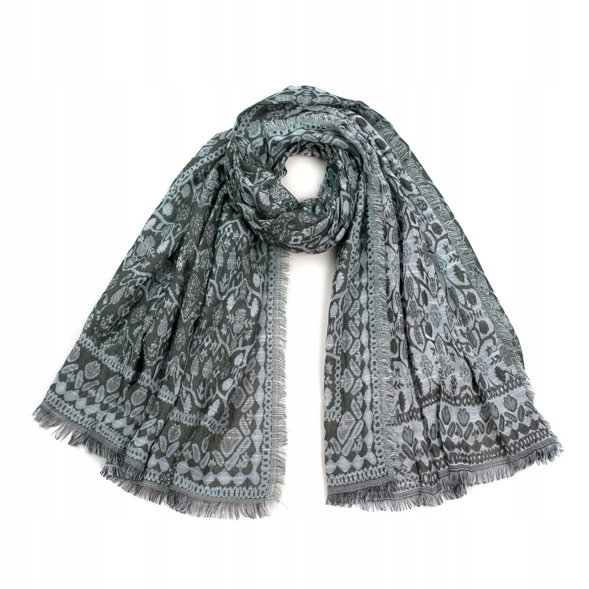 

Szalik Roślinny Wzór Prosty Modny Casual Miejski