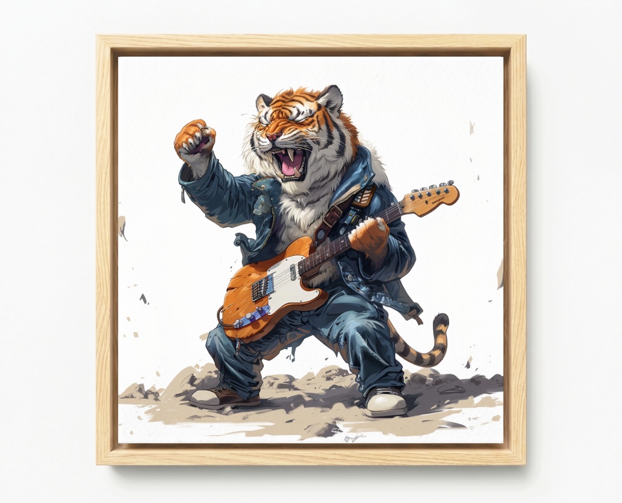 Obraz Rama American Box Tygr Kytarista Hudba Rock And Roll Metal 60x60