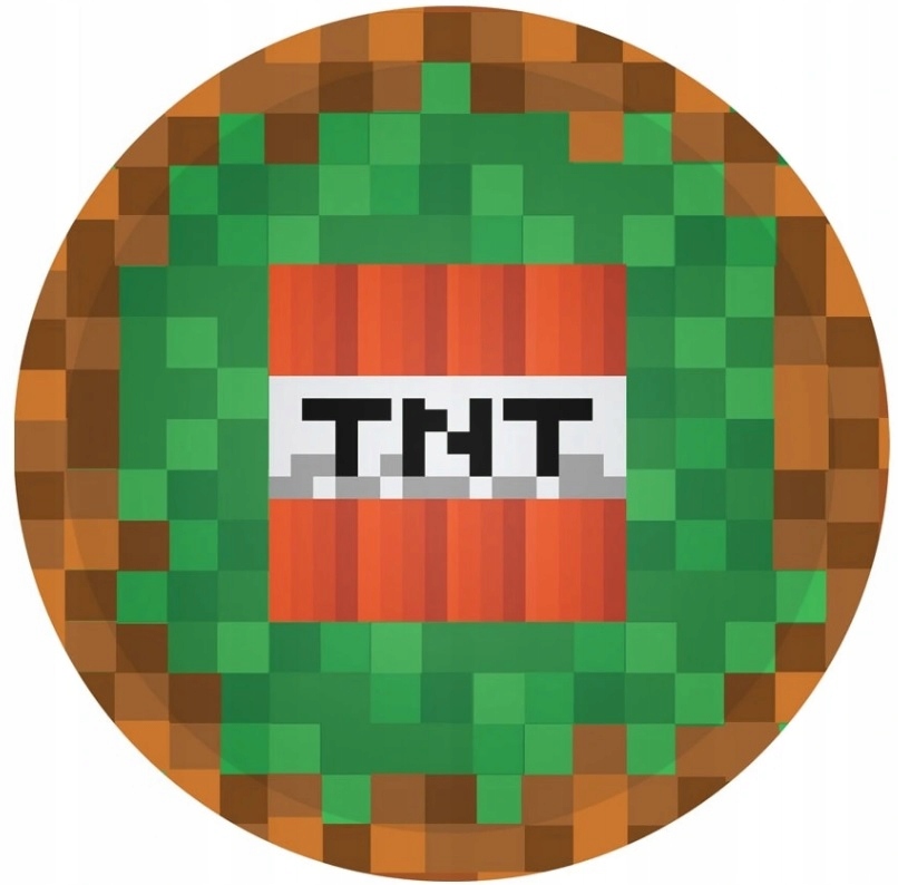 Talerzyki papierowe MINECRAFT 6sztuk Urodziny TNT