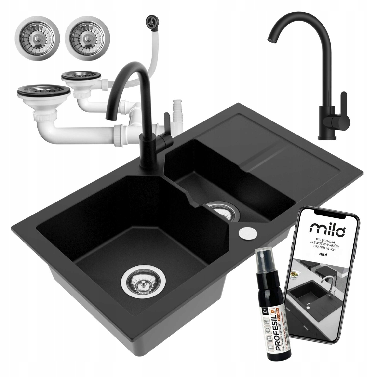 Drezový Kuchynský Drez Granitový Polotovar Kenzo Sifón Batéria