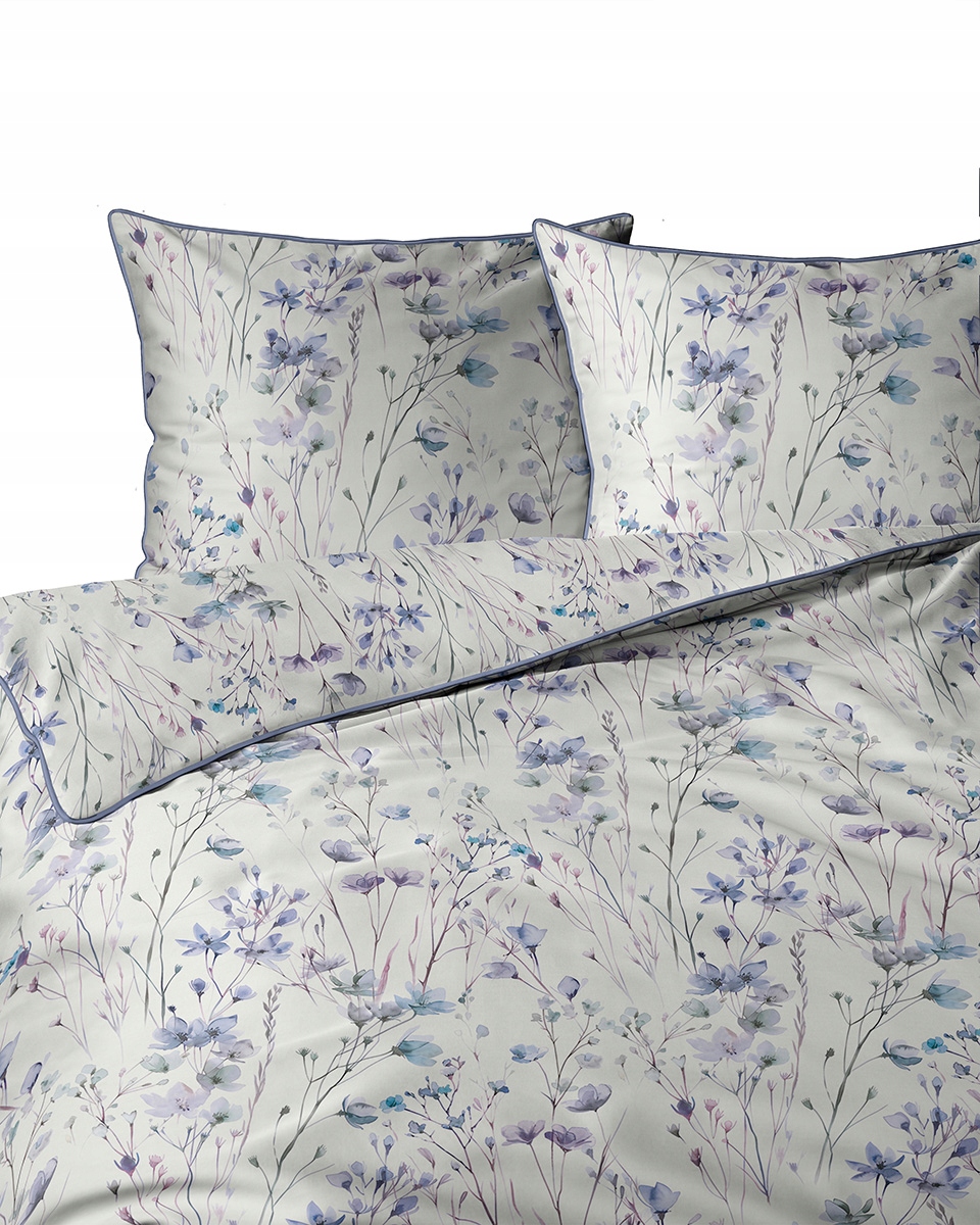 Pościel bawełniana z perkalu z lamówka 220x200 Lame Percale Perkal kwiaty