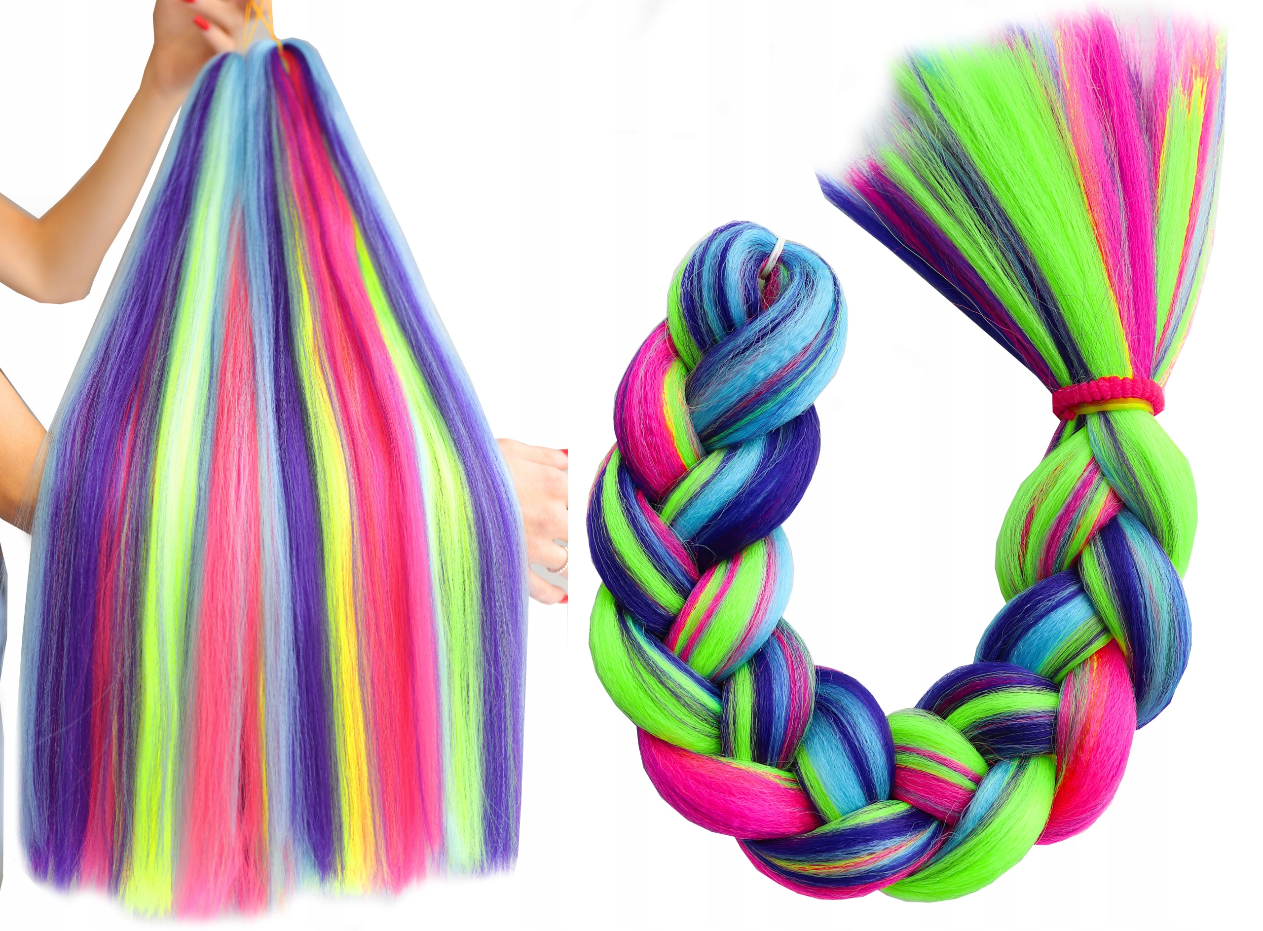 

Włosy syntetyczne warkoczyki Tęcza