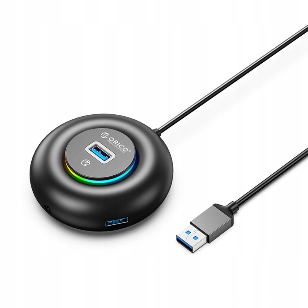 Hub Usb Orico YXR4-U3 Rgb 4-portowy Usb-a 3.0 z portem audio/mikrofonowym 1