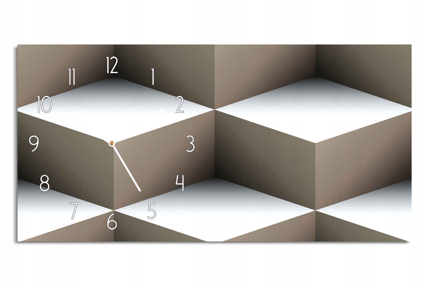 hodiny na skle 60x30 Geometrie kostky 3D dárek