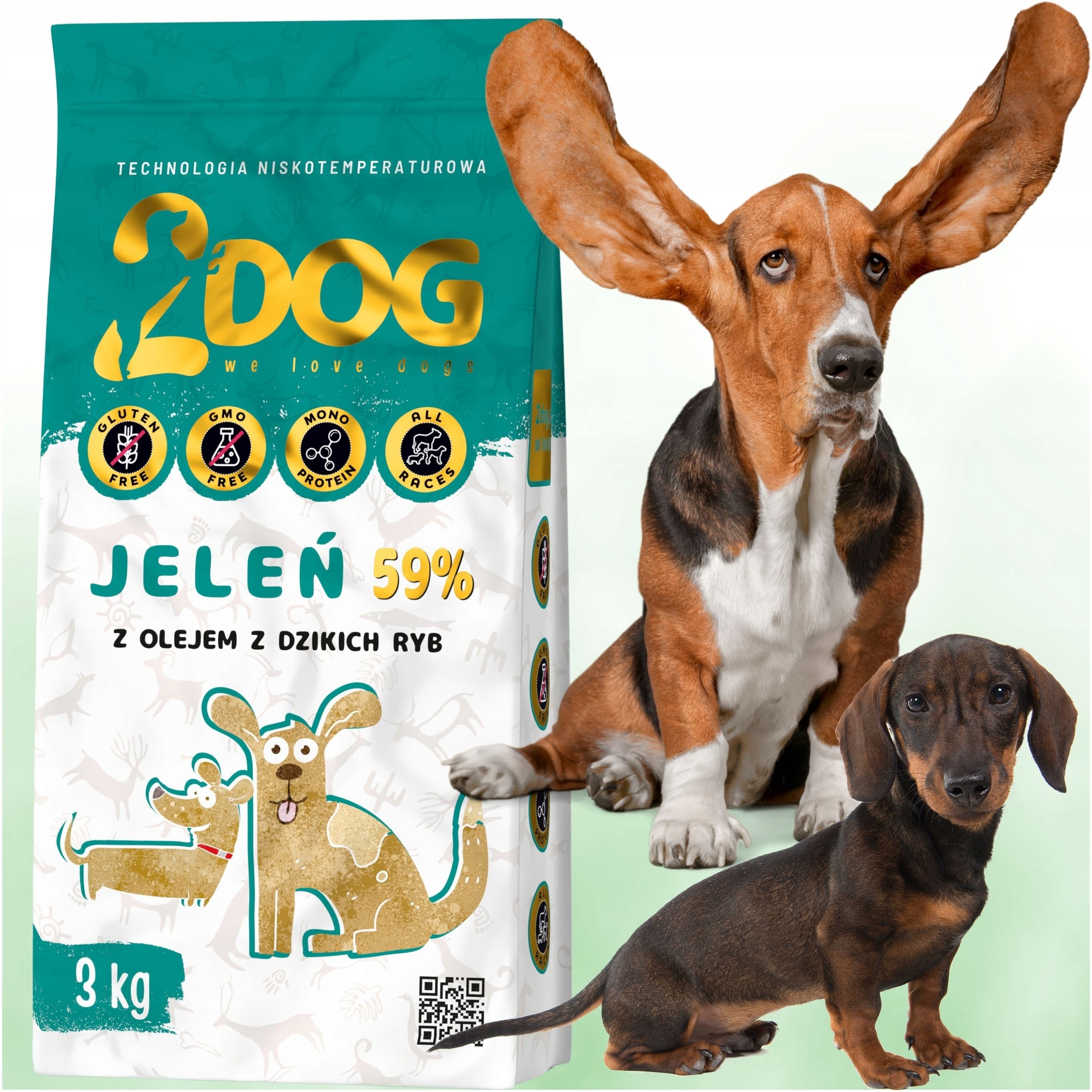 Suché Krmivo Pro Psa 2 Dogy Jelen 3kg Za Studena Lisované Hypoalergenní Bez Lepku