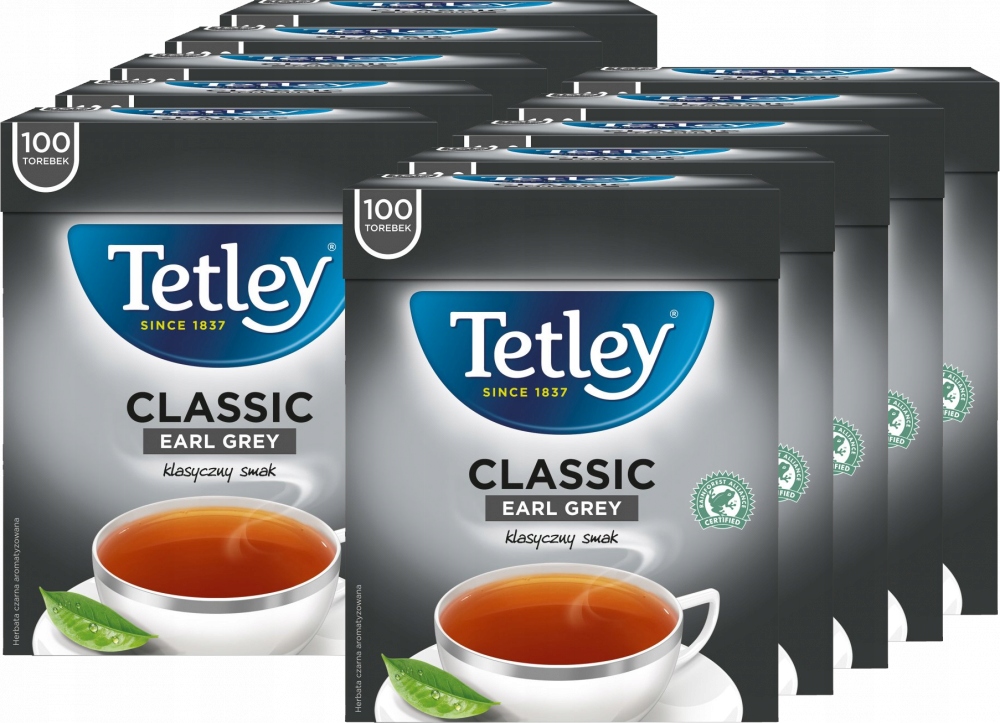 Tetley Classic Earl Grey 100 szt herbata ekspresowa x10