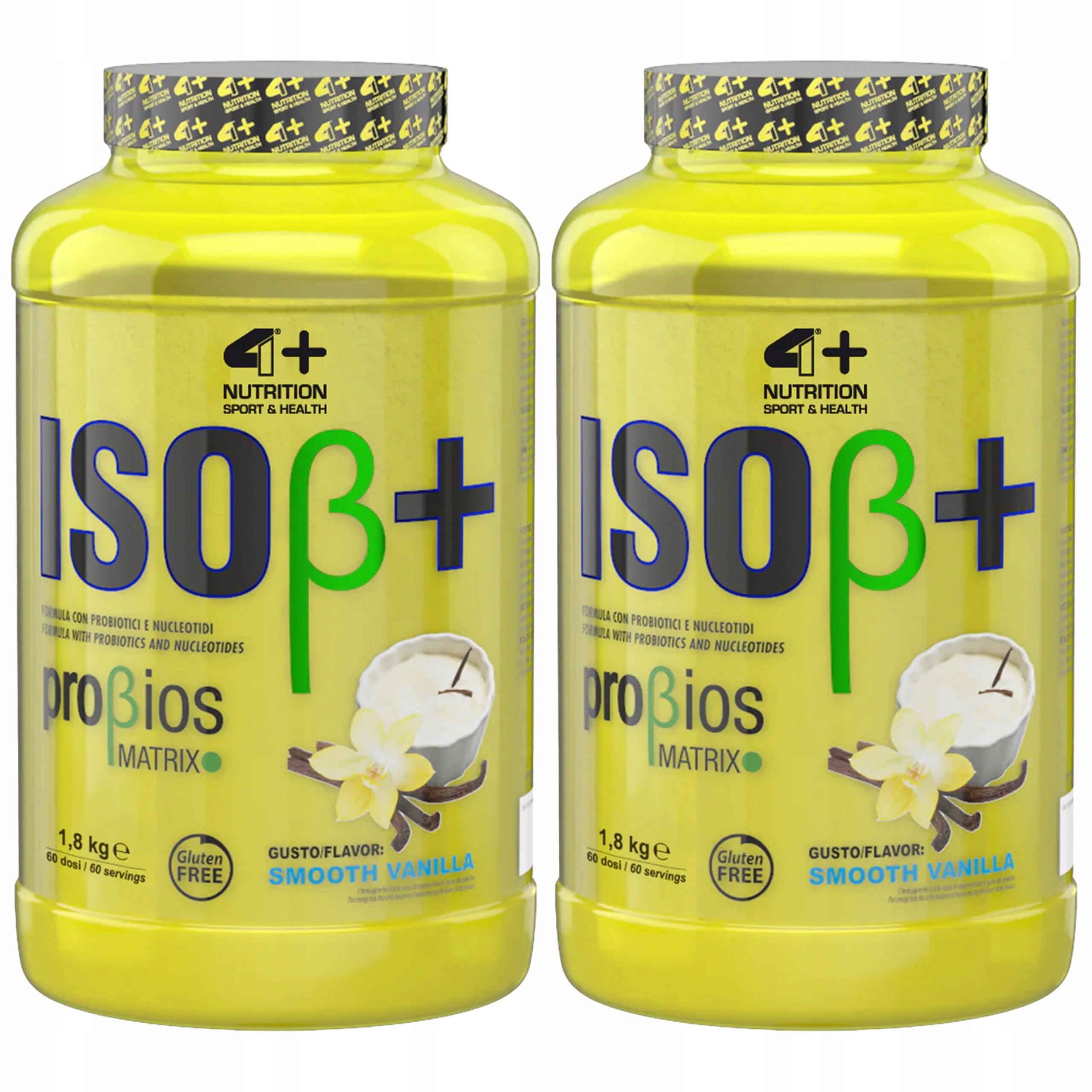 2x Proteinový izolát syrovátkový probiotika 26 g Bílkoviny 1800 g 4+ Nutrition