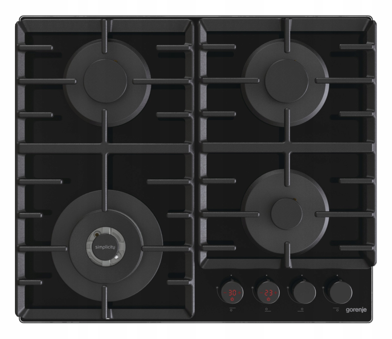 Płyta gazowa Gorenje GKTW642SYB Palnik Wok Czarna Gaz na szkle Pokrętła