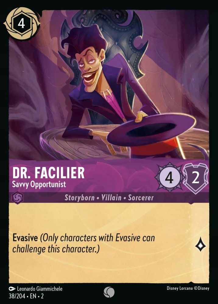 Disney Lorcana Dr. Facilier, Savvy Opportunist 2ROF #38