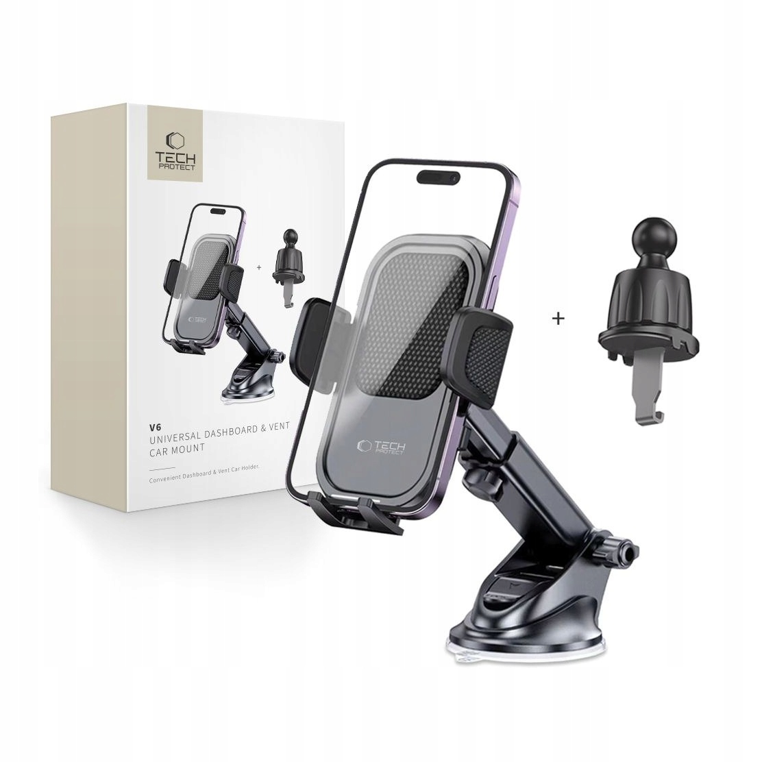 Uchwyt samochodowy uniwersalny Tech-Protect V6 czarny