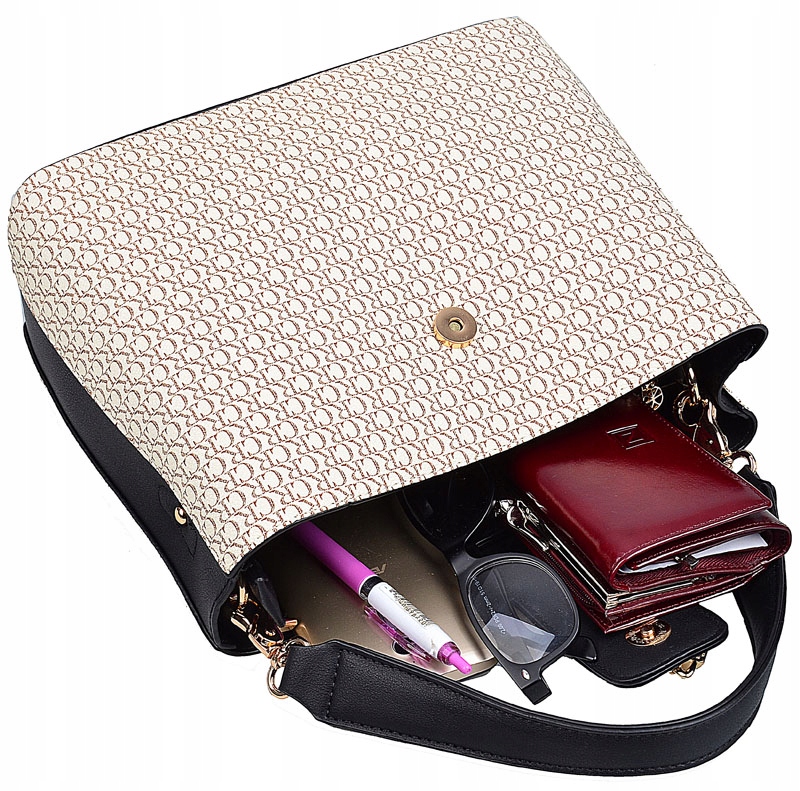 GALLANTRY TOREBKA damska elegancki kuferek pasek monogram Wzór dominujący inny wzór