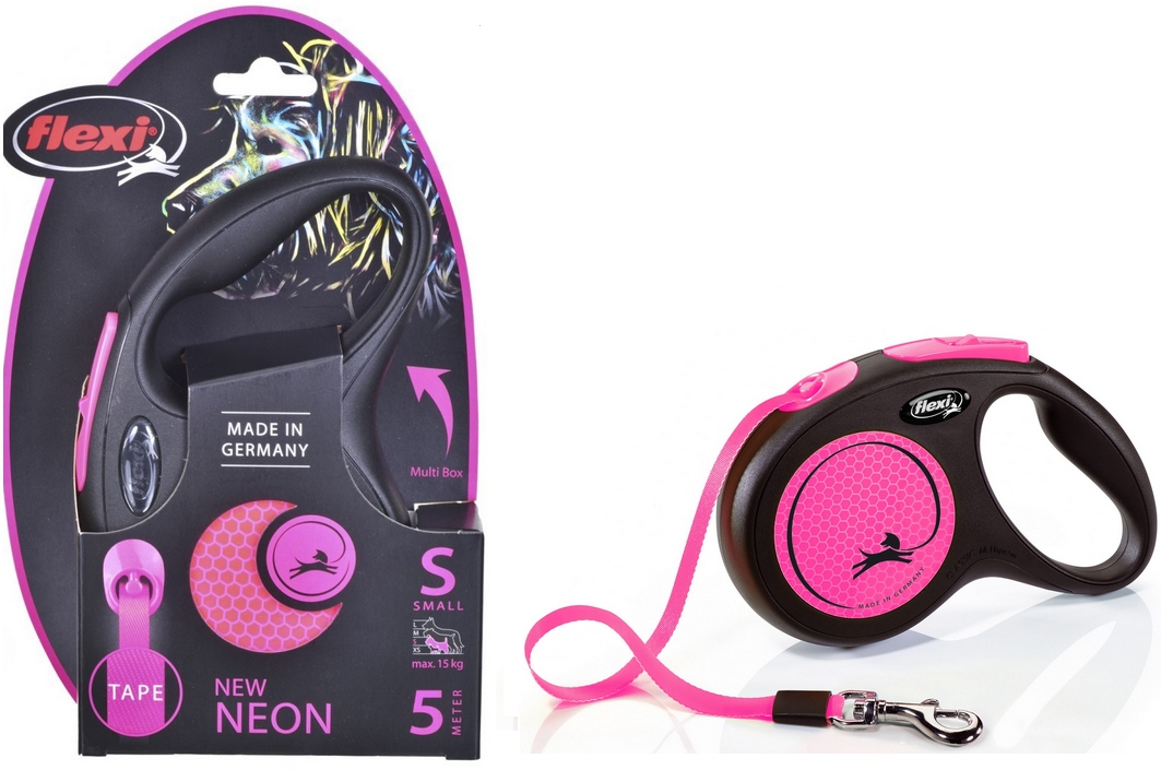 Levně Vodítko S Růžová Flexi Pro Psa 5M Páska Do 15KG