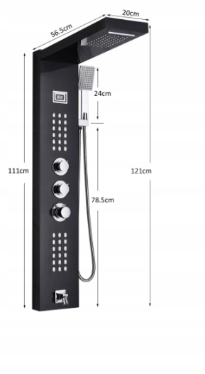 PANEL PRYSZNICOWY HYDROMASAŻ WYŚWIETLACZ LED Kod producenta 34653896856
