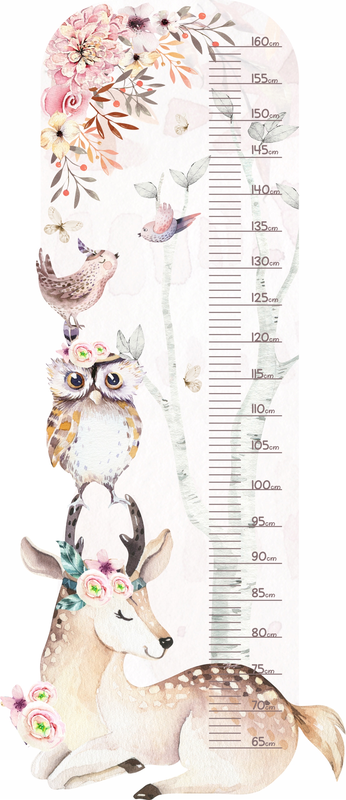 

Miarka wzrostu naklejka na ścianę Zwierzątka Boho