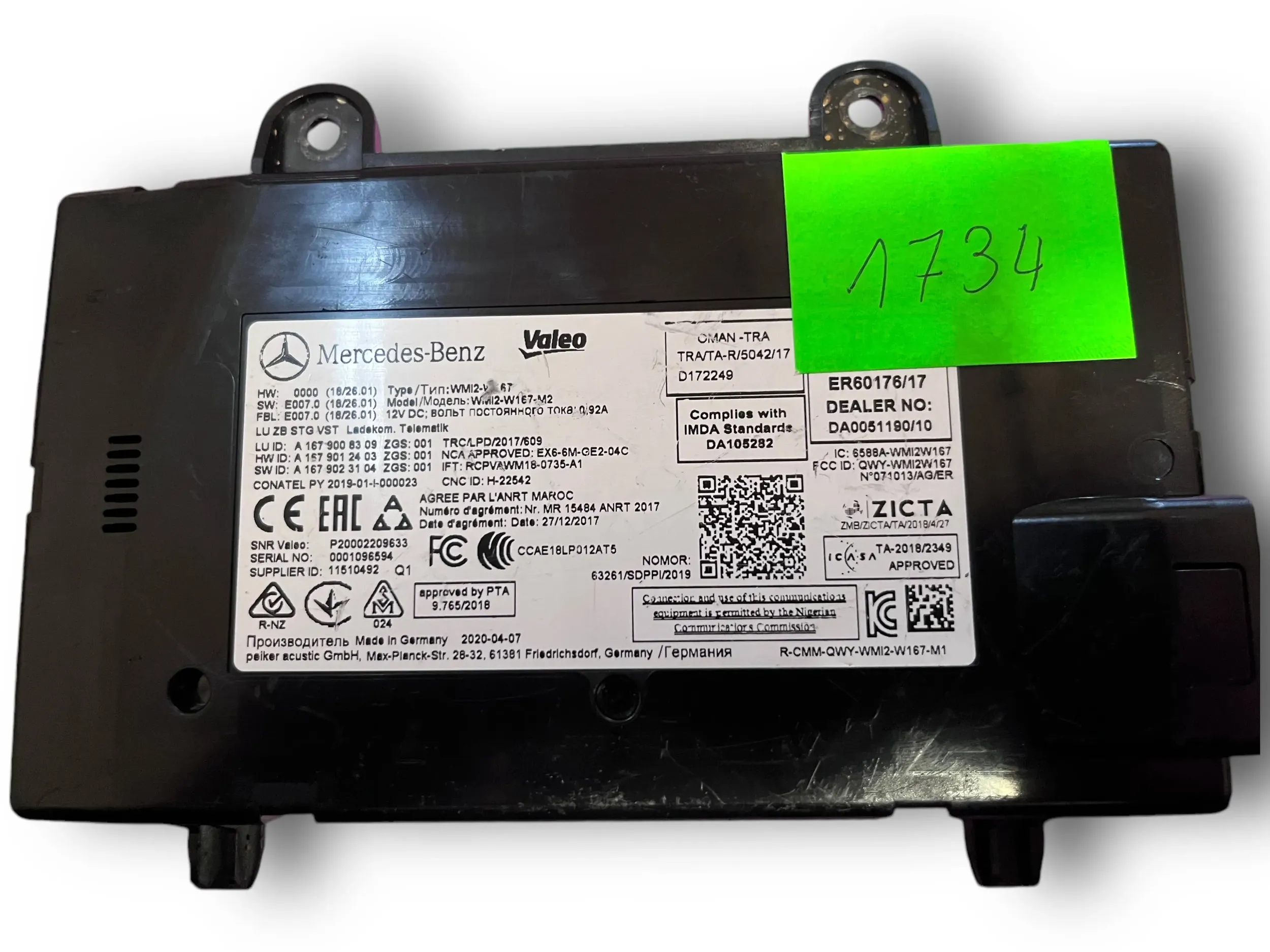 MERCEDES W167 control unit TELEMATIK 1679008309 @M