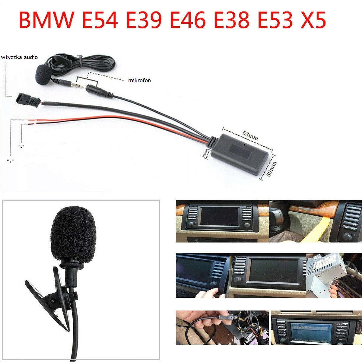 BMW ADAPTER BLUETOOTH AUX E46 E53 E39 MIKROFON Model ADAP4387