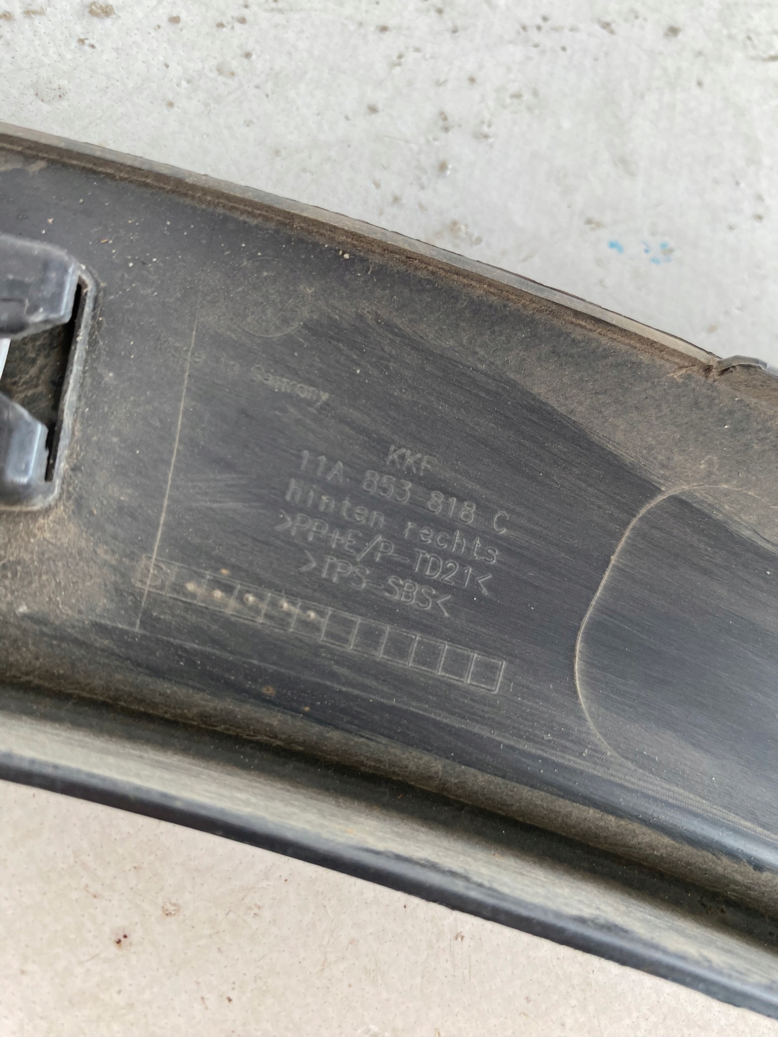 VW ID.4 ID4 20- modanatura parafango Destra posteriore 11A853818C