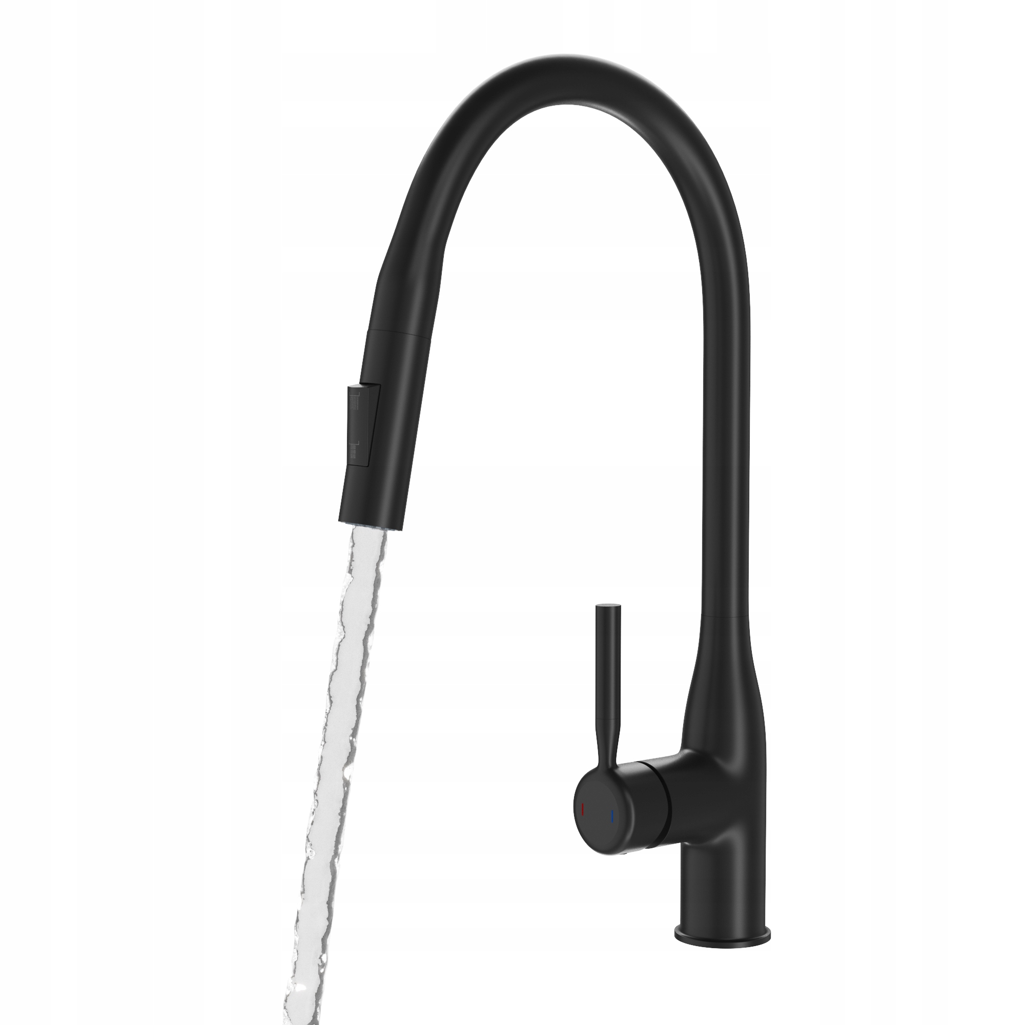 Kuchynský Kohútik S Výsuvným Výtokom, Čierna Dvojfunkčná Batéria, Fossa