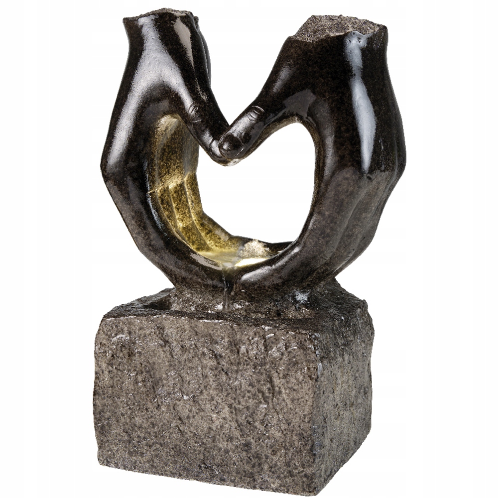 Záhradná fontána Srdce Spojené ruky Led ako z kameňa 26x36x53 cm