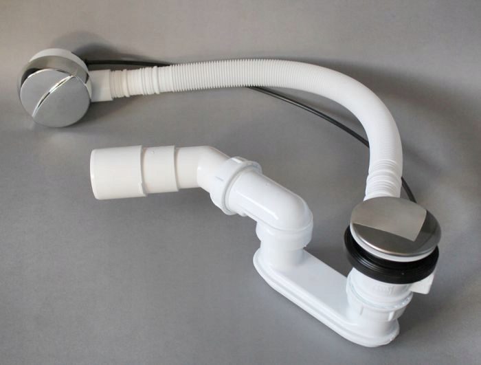 SYFON WANNOWY Z RURĄ PRZELEWOWĄ 57 CM SANPLAST