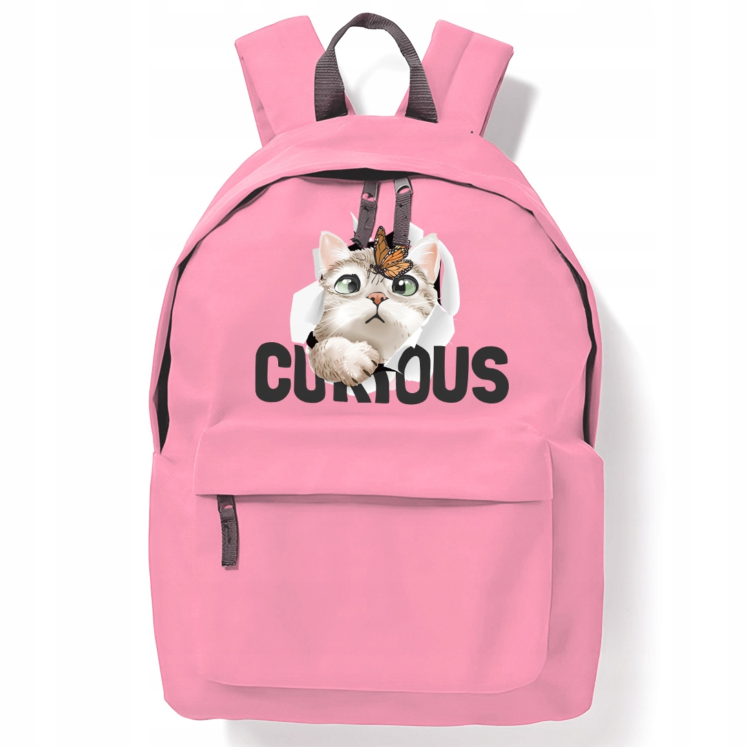 Růžový Batoh pro děti do školy na posilovnu Curious Cat Mix zajímavých hraček