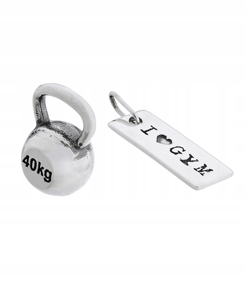 Stříbrné přívěsky stříbro 925 Kettlebell I Love Gym