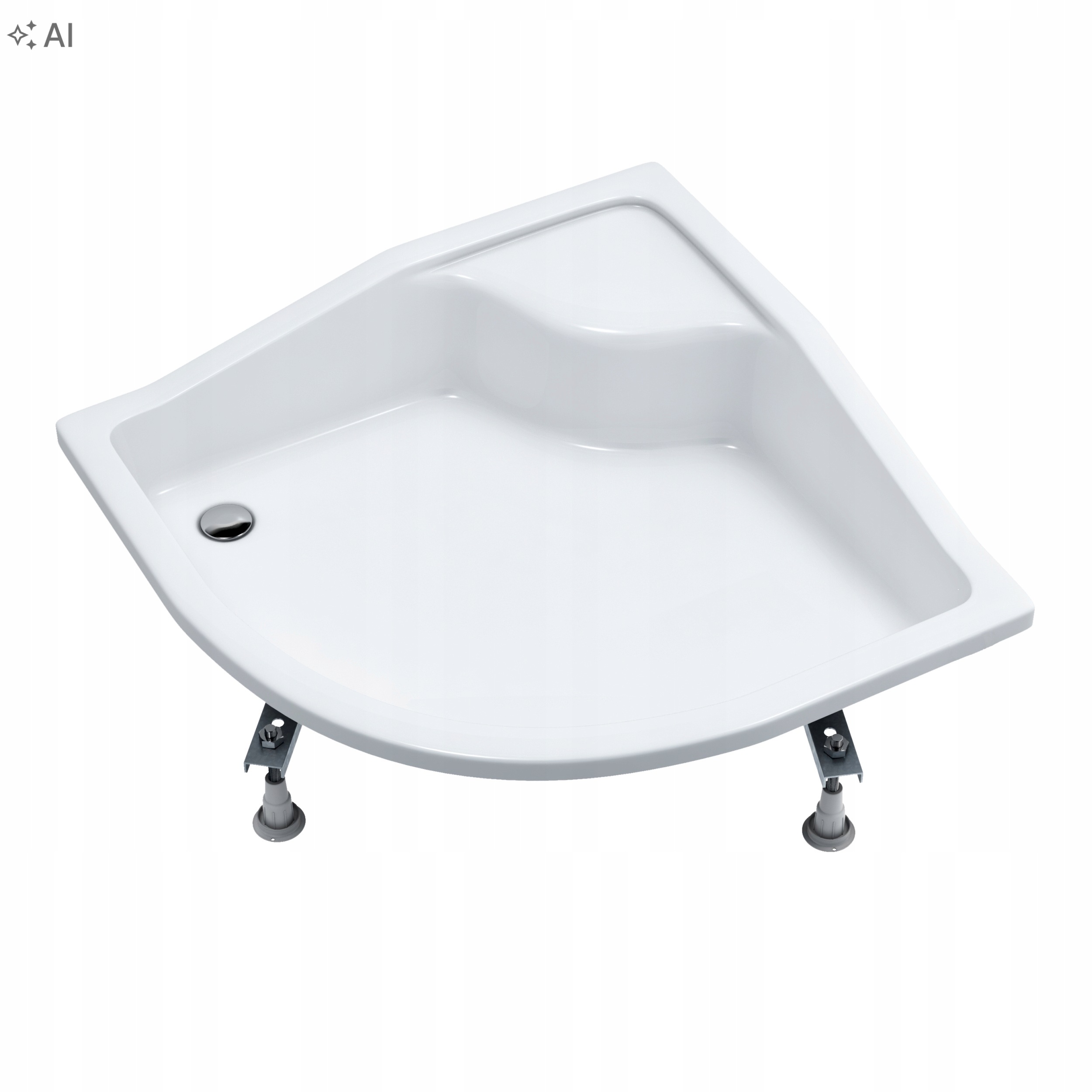 Brodzik prysznicowy Schedpol Bona akrylowy półokrągły 80x80 cm R55 gładki