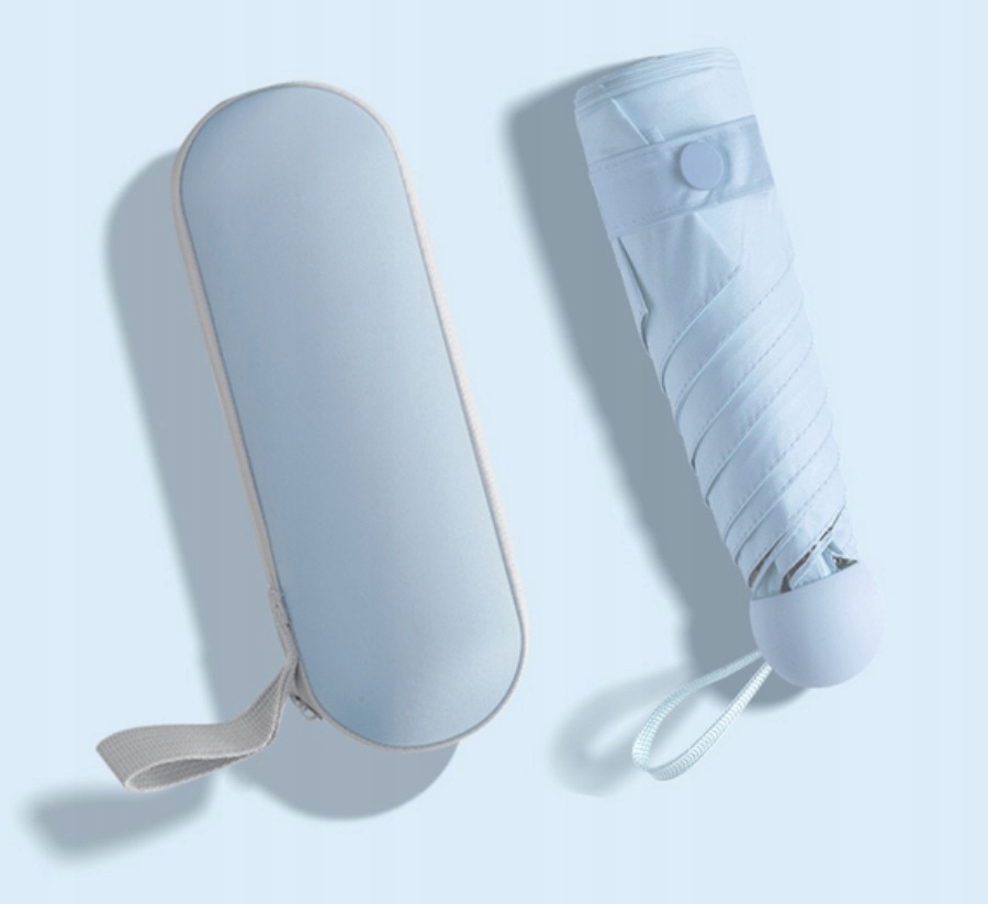 PARASOL SKŁADANY Z ETUI LEKKI WYTRZYMAŁY 8 PANELI Kod producenta PARASOL Z ETUI BŁĘKITNY