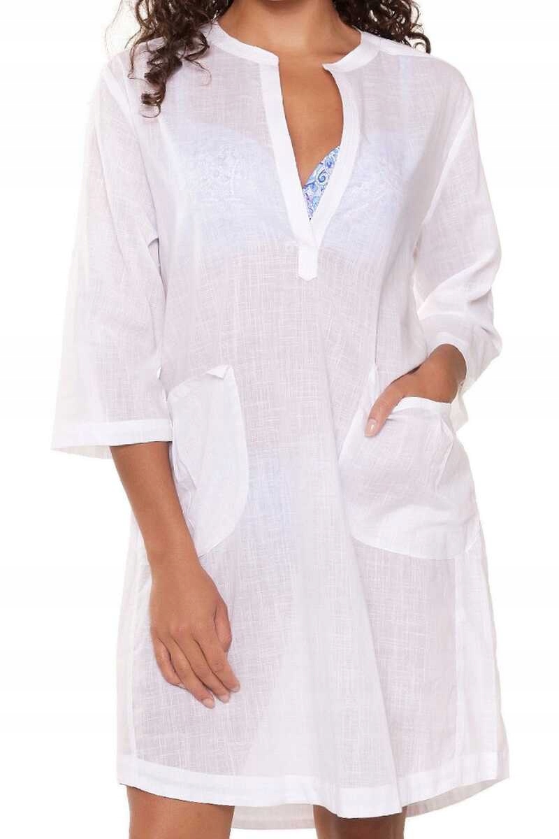LingaDore Plážová tunika 7225 bílá XL