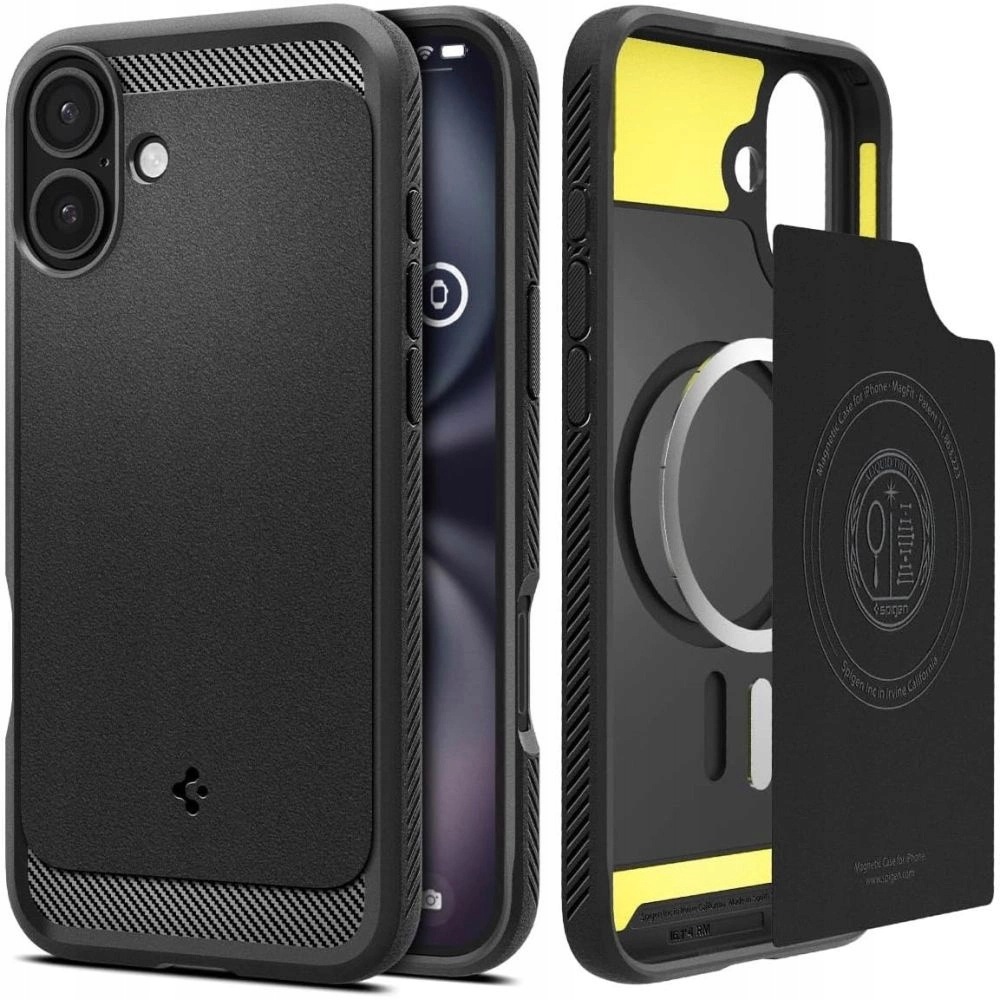 Etui Spigen Rugged Armor MagSafe do iPhone 16 czarne