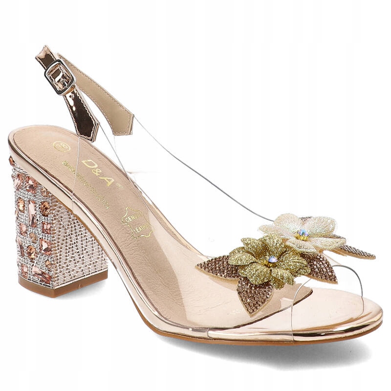 Růžové sandály S.Barski Dámské boty s elegantním podpatkem